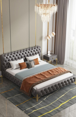 Cama 2x Mesita de noche 3 piezas Juego de dormitorio Diseño Moderno Lujo Conjuntos de dormitorio