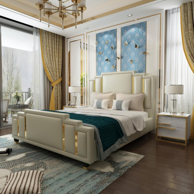 Diseño de mesita de noche de consola auxiliar de lujo para dormitorio.