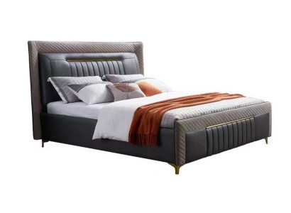 Cama moderna Camas modernas Cama de lujo de cuero Cama de hotel Cama doble Nueva