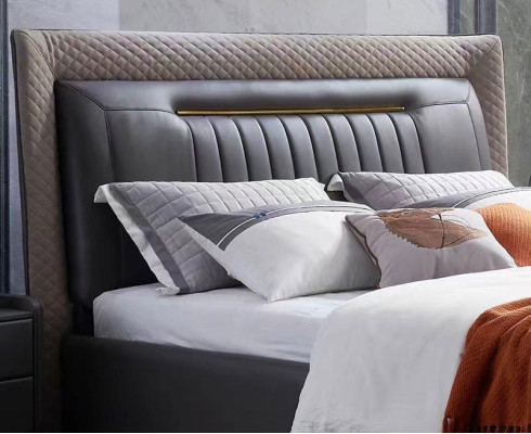 Cama moderna Camas modernas Cama de lujo de cuero Cama de hotel Cama doble Nueva