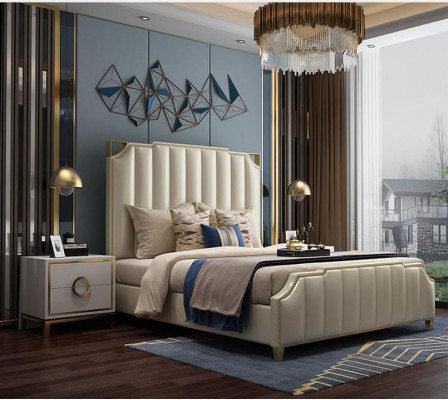 Diseño de mesita de noche de consola de madera de lujo para dormitorio nuevo.
