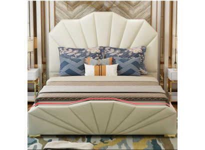 Diseño de camas de cuero para hoteles mobiliario de dormitorio de cama doble.
