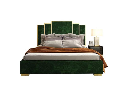 Diseño de cama de tela de lujo para hotel moderno, estructura de dormitorio 180x200.