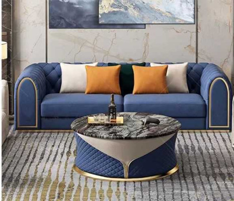 Set de sala de estar de lujo de 3 piezas Chesterfield estilo moderno, juego de sofás 3+2+1 diseñado.