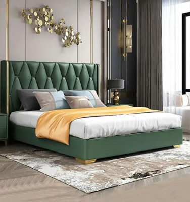 Cama Chesterfield Lujo Camas Barrocas y Rococó Muebles Hotel Cuero Dormitorio Nuevo