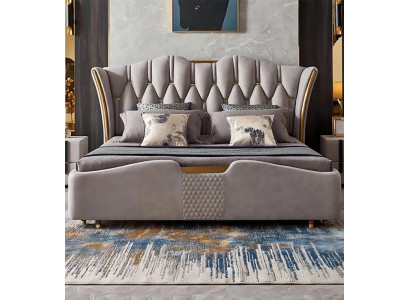 Cama Chesterfield tapizada diseño de lujo doble camas de hotel de lujo hotel nuevo