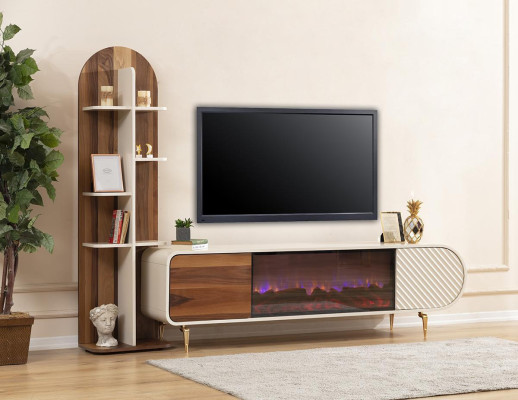 Soporte de TV RTV Tablero bajo Estantes Aparador Mesa Moderna Blanco Lujo Nuevo