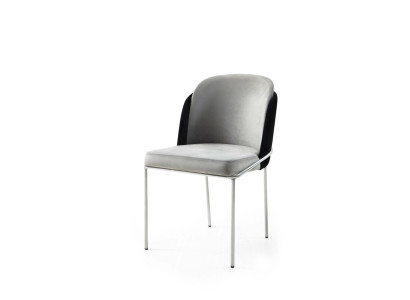 Silla Silla de comedor Silla de cocina Silla reclinable Lujo Gris Moderno Comedor