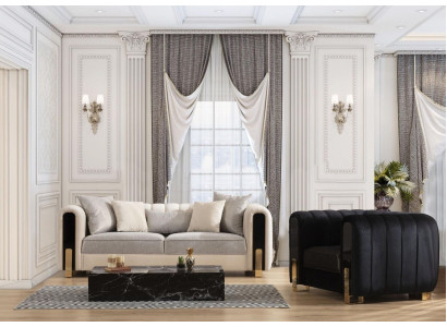 Sofá moderno de tres plazas, sillón de lujo, juego de sofás de tela, muebles de lujo.