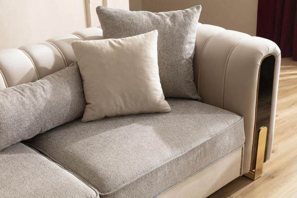 Sofá moderno de tres plazas, sillón de lujo, juego de sofás de tela, muebles de lujo.
