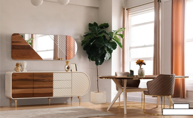 Comedor de lujo, conjunto de comedor, mesa, sillas, juego, blanco, set de 6 piezas.