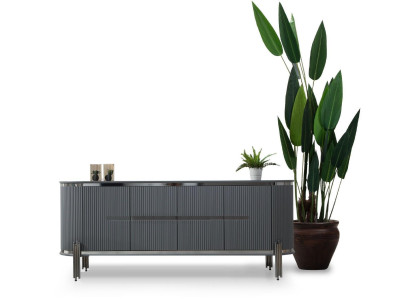 Aparador gris de lujo, cómoda, aparador, armario, muebles de comedor, muebles de madera.