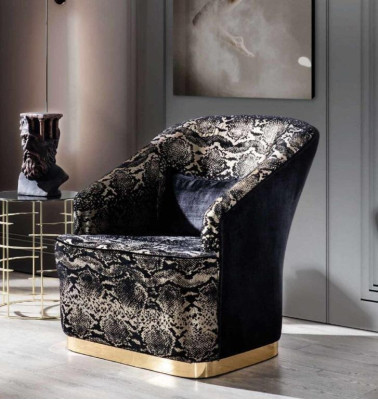 Moderno sillón de lujo con orejas, sillón individual para sala de estar, acero inoxidable.