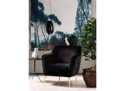 Muebles modernos de lujo, sillón Chesterfield, sillón de cóctel, muebles de acero inoxidable.