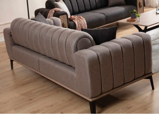 Moderno conjunto de sofás de tres piezas de tela de lujo - sofás muebles