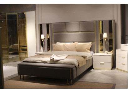 Cama 2x Mesitas de noche 3 pzas. Dormitorio Cama doble Diseño Muebles Madera Nuevo Juego