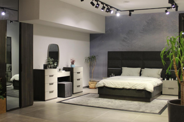 Conjunto de muebles de dormitorio completo cama 2 mesitas de noche tocador espejo 8 piezas nuevo