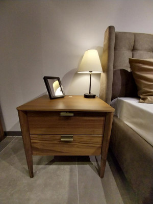 Mesa auxiliar de dormitorio de lujo estilo Art Deco de madera para hotel nuevo.