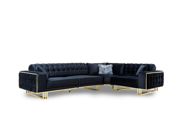 Designer 3 piezas sala de estar conjunto sofá de esquina en forma de L + 3 + 1 asientos Lujo esquinero