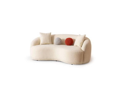 Sofá moderno de 3 plazas, muebles de diseño en color blanco estilo sofá de 230 cm.