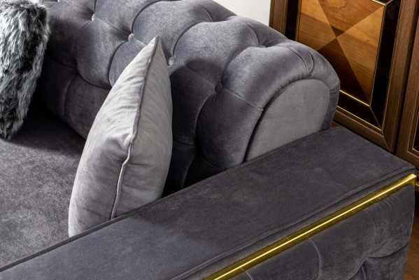 Designer 3 piezas sala de estar conjunto sofá de esquina en forma de L + 3 + 1 asientos Lujo esquinero