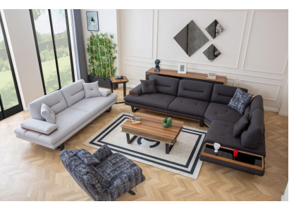 Conjunto elegante Sala de estar Conjunto de sofás modernos Sofá esquinero de 3 piezas Sofás