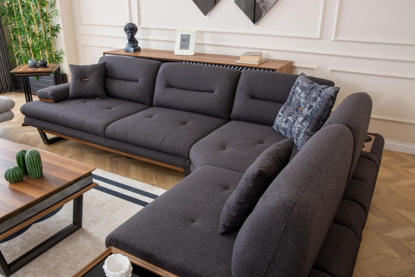 Conjunto elegante Sala de estar Conjunto de sofás modernos Sofá esquinero de 3 piezas Sofás