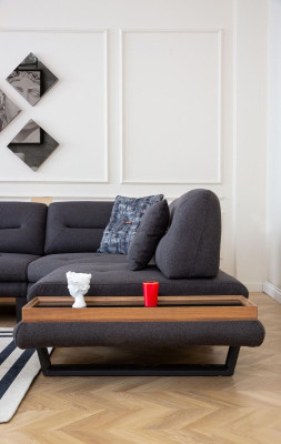 Conjunto elegante Sala de estar Conjunto de sofás modernos Sofá esquinero de 3 piezas Sofás