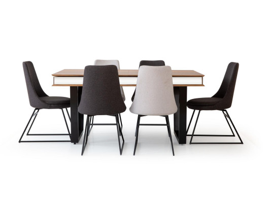 Grupo de comedor, conjunto de comedor, mesa de comedor, mesa, 6 sillas con respaldo, silla, sillas, set de 7 piezas