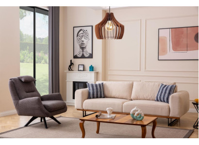 Juego de sala de lujo de 2 piezas, sofá de 3 plazas con sillón, juego de sofás de diseño.