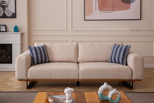 Juego de sala de lujo de 2 piezas, sofá de 3 plazas con sillón, juego de sofás de diseño.