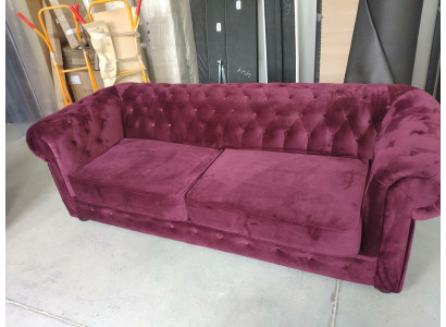 Sofá de 2 plazas con tapizado de metal, diseño de sofá de estilo vintage de terciopelo Chesterfield.