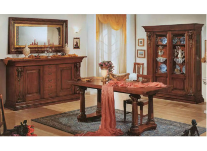 Juego de comedor Mesa de comedor Cómoda Vitrina Espejo Muebles clásicos de lujo