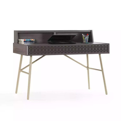 Escritorio Librero Mesa de ordenador Estante Gris Madera para niños Set de 2 piezas