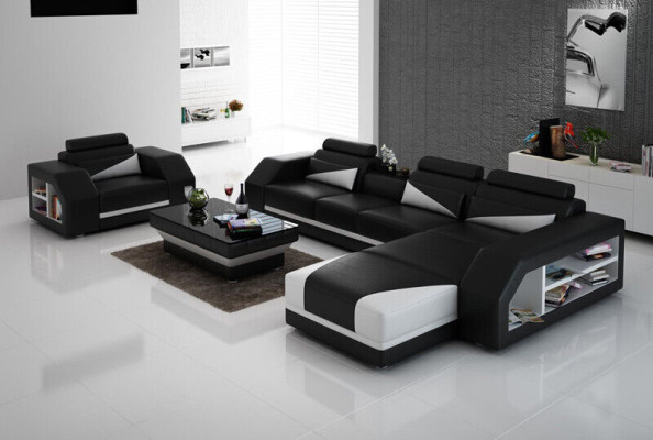 Diseño sofá esquinero sofá tapizado Automática Relax función Sofá Nuevo Cuero