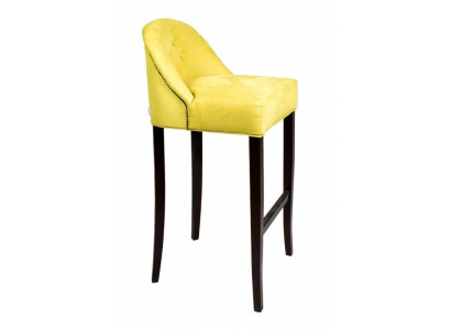 Taburete de bar Chesterfield amarillo, un asiento moderno de lujo para salas de estar.