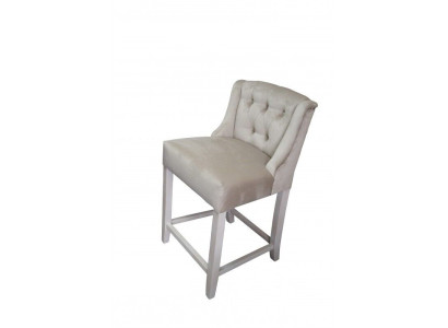 Taburete de bar Chesterfield de color gris claro diseñado por un diseñador. Asiento lujoso para una persona.