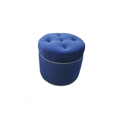 Chesterfield Puf de tela, taburete redondo, reposapiés, taburete acolchado, banqueta, asiento nuevo.