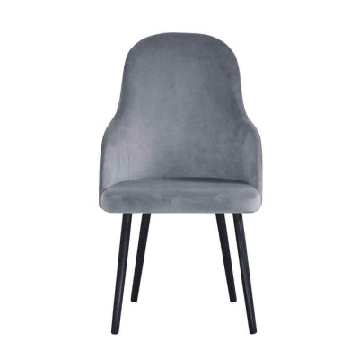 Sillas de salón modernas Grupo de 8 sillas Juego de sillones Tapizado gris Reposabrazos