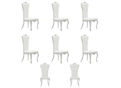 Chesterfield tapizado silla sillas Conjunto completo de 6 piezas Asiento Textil