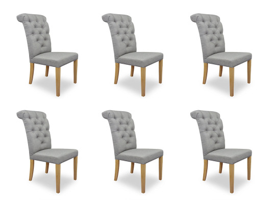 6 sillas - Silla acolchada Diseño Lounge Asiento Respaldo Conjunto de sillones Chesterfield Nuevo