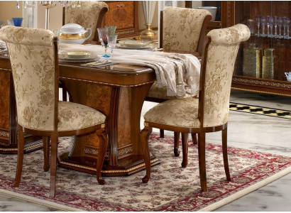 Silla de madera marrón Muebles italianos Tapizado Silla de salón Sillas de lujo Sillón