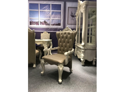 Silla Trono Butaca Conjunto de madera Comedor Diseñador Estilo antiguo Rococó Barroco