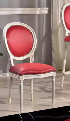Silla de comedor rosa Sillón tapizado clásico de tela Silla con respaldo