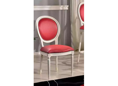 Silla de comedor rosa Sillón tapizado clásico de tela Silla con respaldo