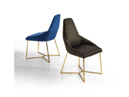 Silla textil de diseño Muebles de acero inoxidable Sillón individual moderno, lujo, comedor
