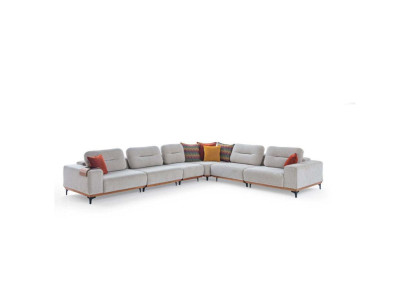 Sofá esquinero gris Exclusivo conjunto en forma de L Muebles de lujo para la sala de estar