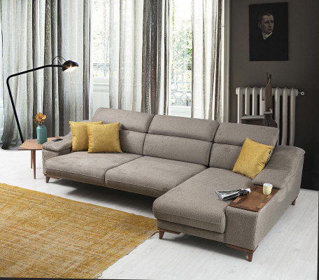 Sofá Sofá Esquinero en Forma de L Acolchado Moderno Sala de Estar Relajación Asiento Muebles de Lujo