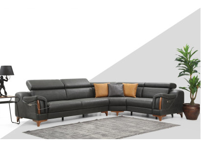 Sofá esquinero en forma de L Sofá Sofá Diseño Acolchado Moderno Textil Muebles Sala de estar