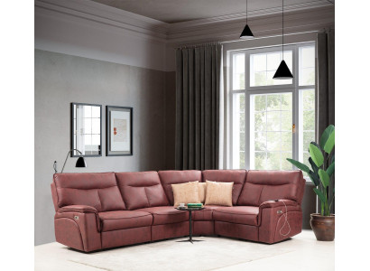 Sofá esquinero de lujo rojo sofá en forma de L moderno muebles tapizados de diseñador para sala de estar